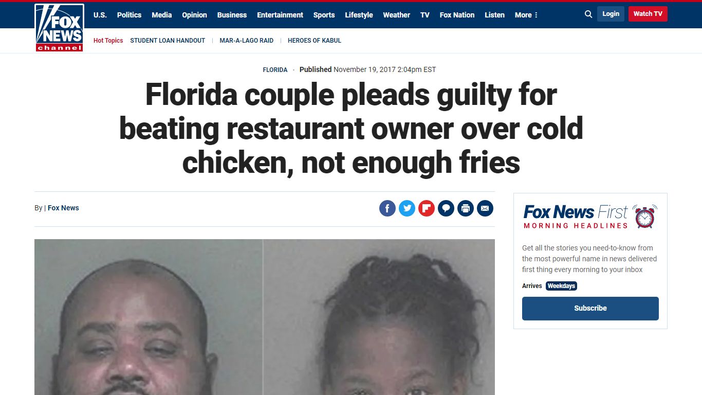 Florida couple pleads guilty for beating restaurant owner over cold ...